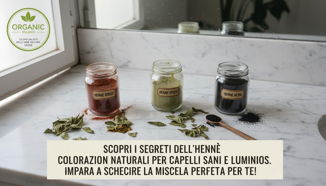 Barattoli di henné di diverse tonalità disposti sul piano della cucina