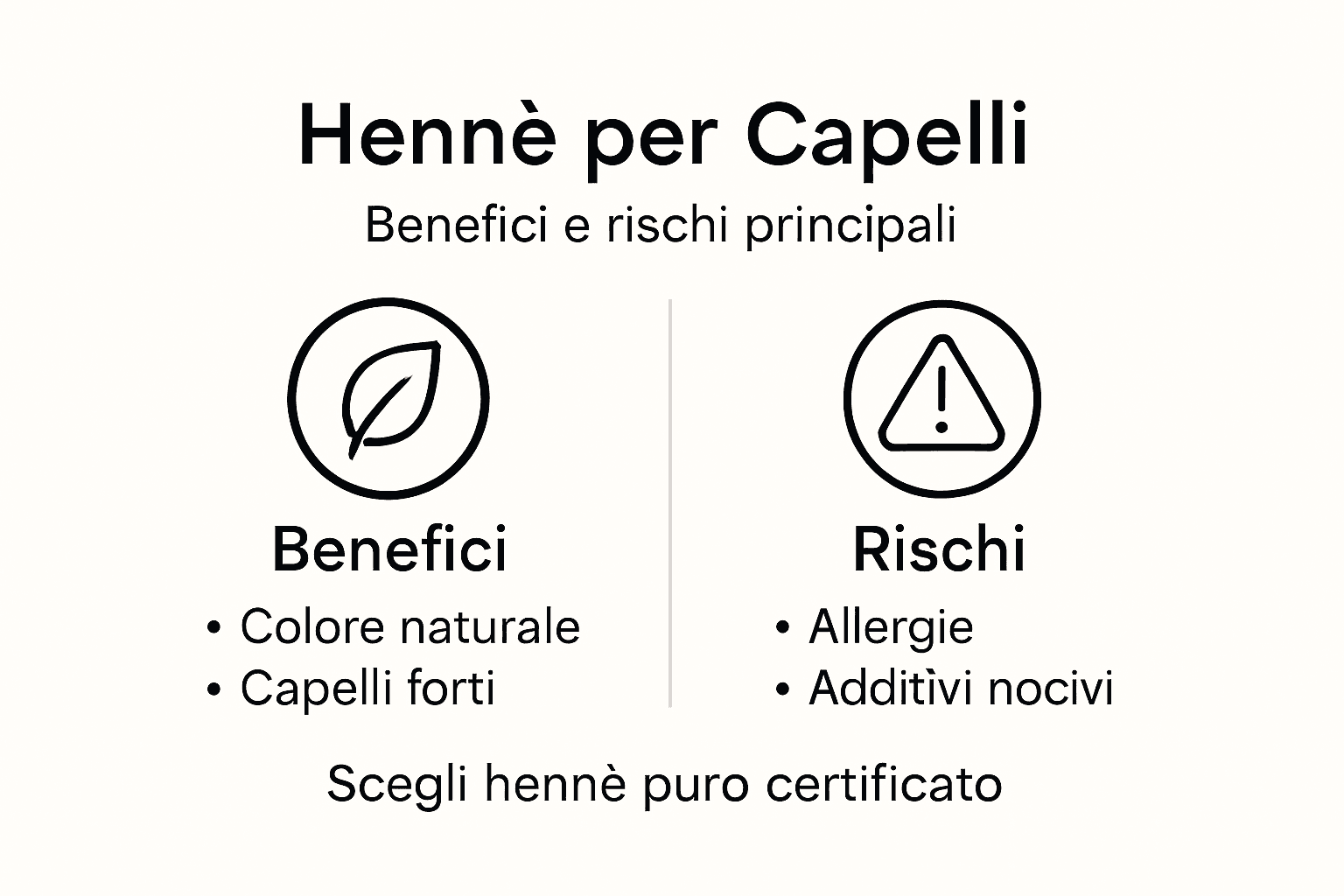 Infografica: vantaggi e possibili rischi dell’henné per i capelli