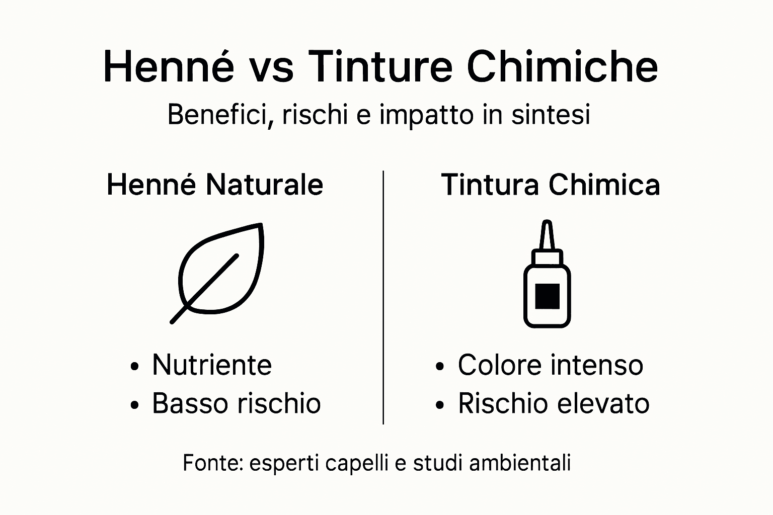 Infografica: differenze tra henné e colorazioni chimiche per capelli
