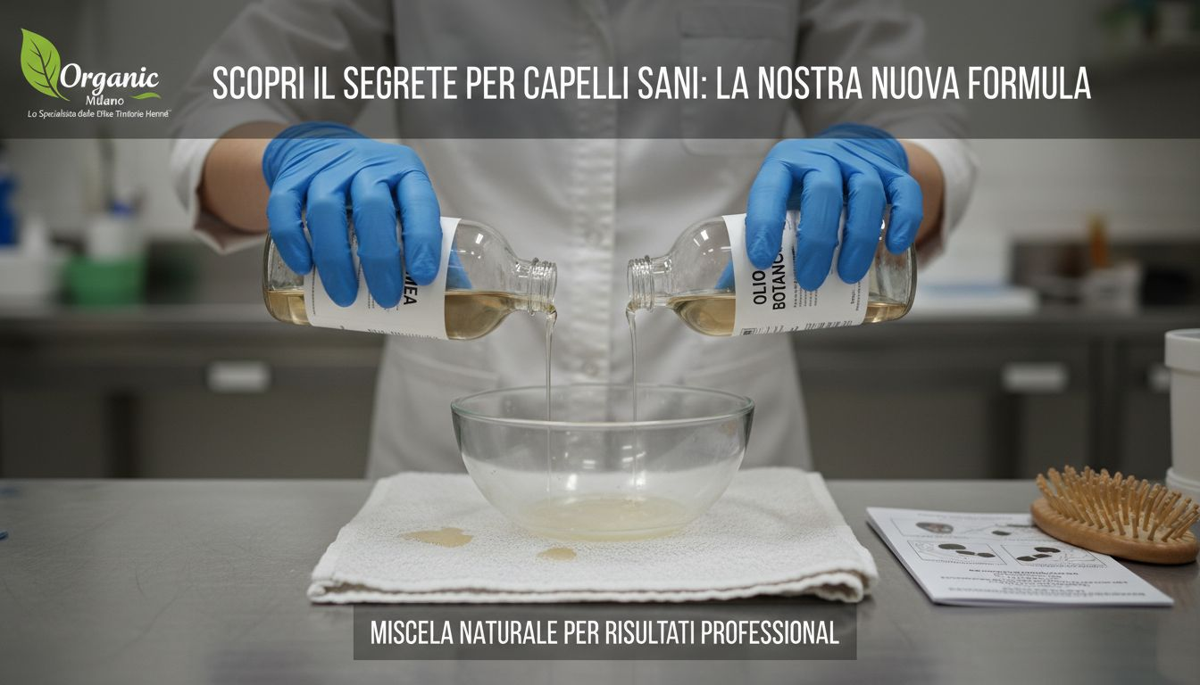 Tecnico che prepara la miscela di una tinta senza ammoniaca