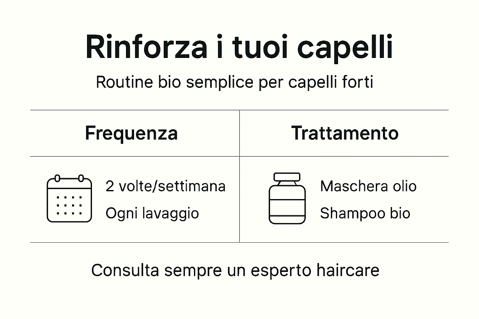 Guida visiva alla cura dei capelli con prodotti naturali e biologici