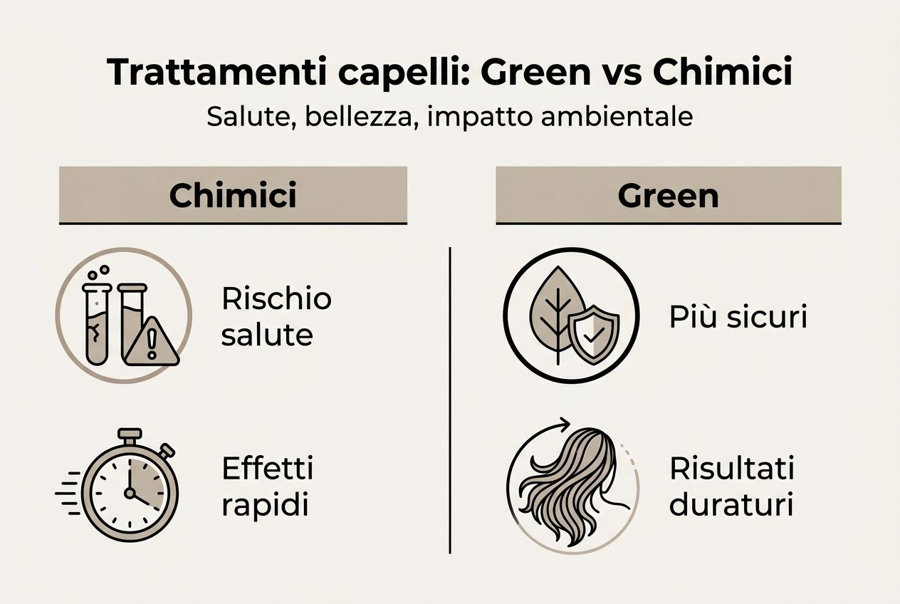 Infografica: il confronto tra trattamenti per capelli naturali e chimici