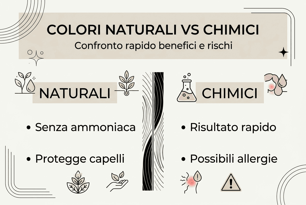 Infografica: vantaggi e possibili rischi della colorazione dei capelli