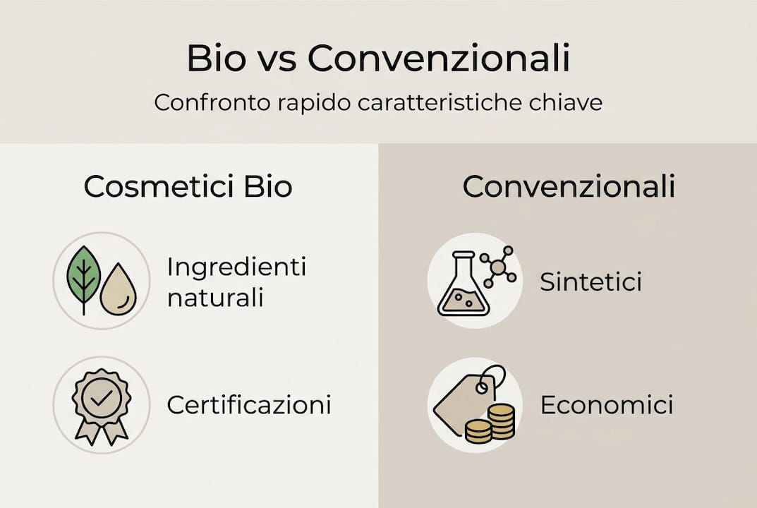 Infografica: differenze tra cosmetici naturali e tradizionali