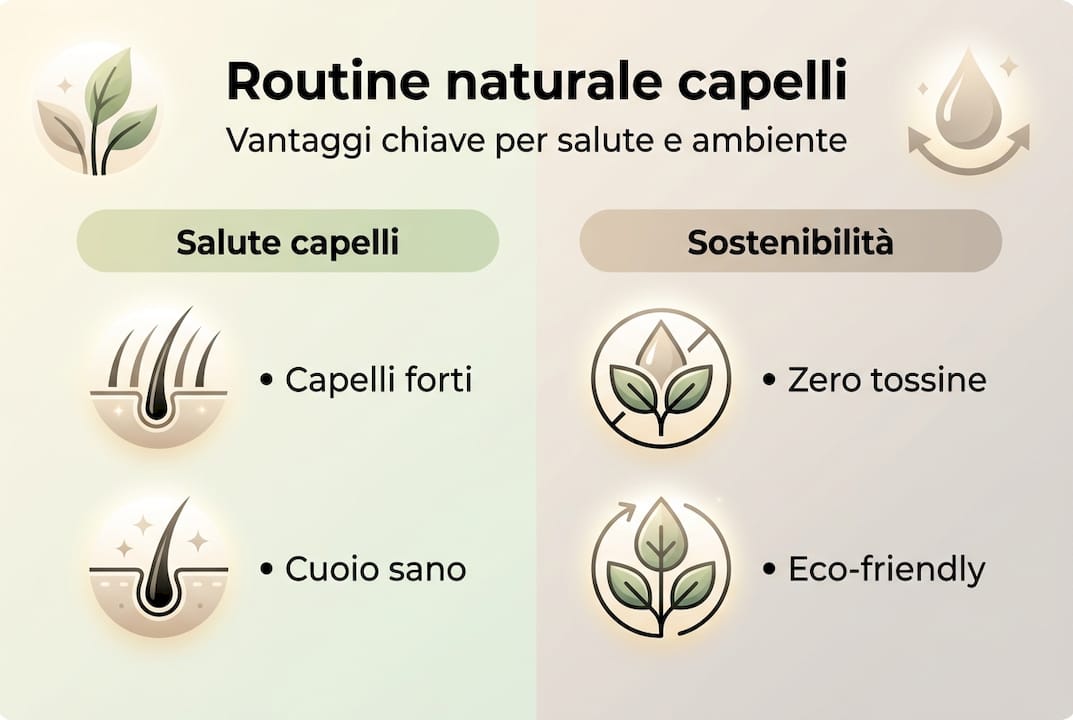 Infografica: i benefici di una routine naturale per la cura dei capelli