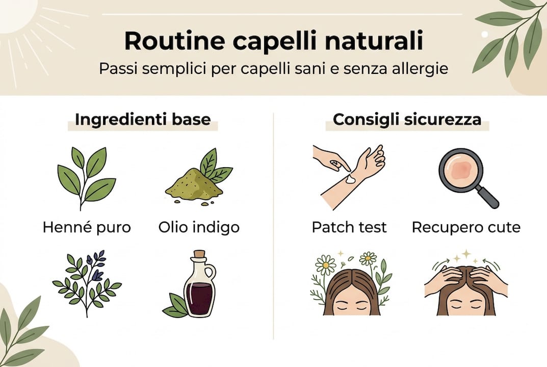 Infografica: la routine naturale per prendersi cura dei capelli sensibili e soggetti ad allergie
