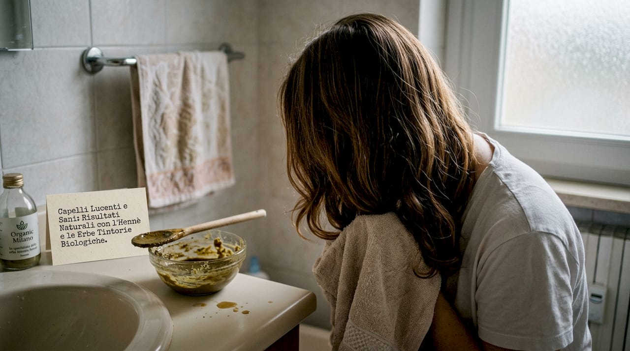Capelli sani e luminosi dopo l’asciugatura della maschera vegetale