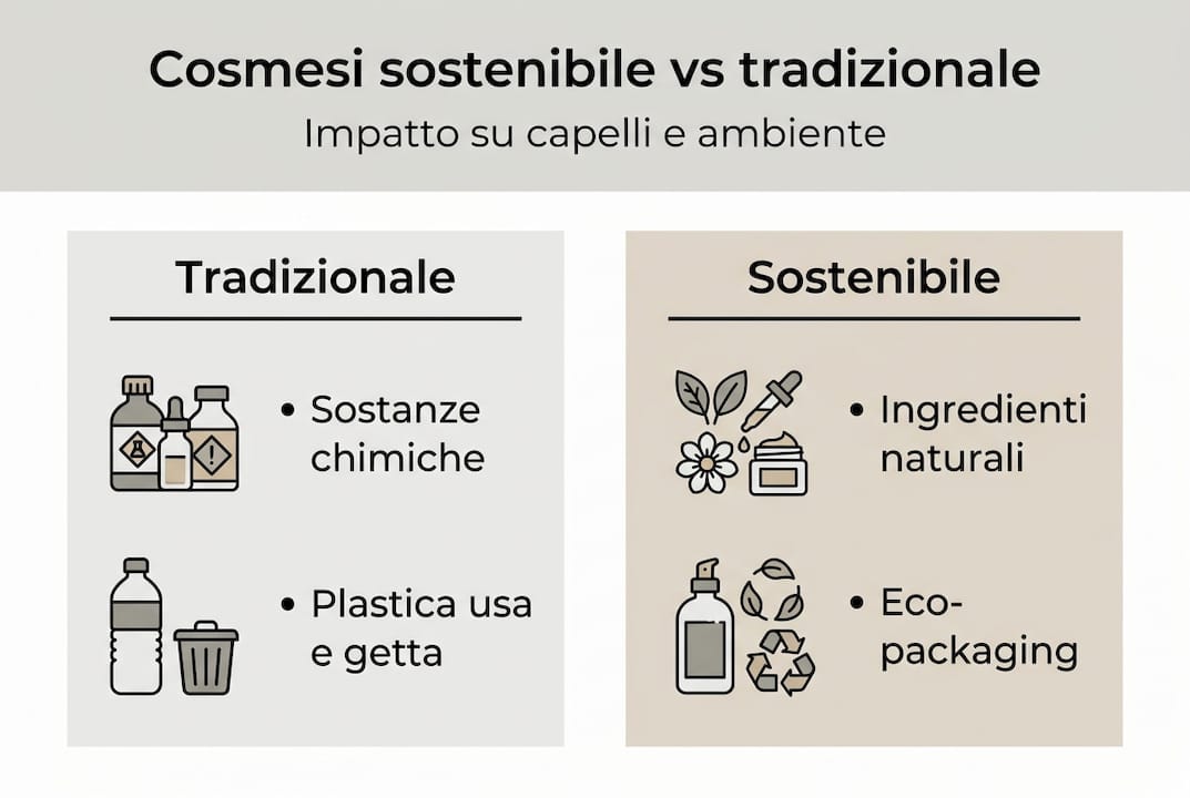 Infografica: tutti i vantaggi dei prodotti sostenibili per la cura dei capelli