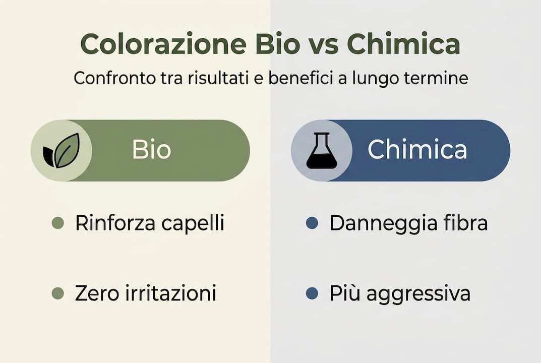 Infografica: differenze tra colorazione naturale e colorazione chimica