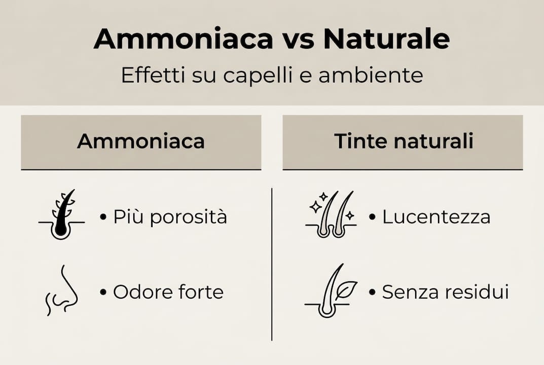 Infografica: differenze tra colorazioni all’ammoniaca e tinte naturali
