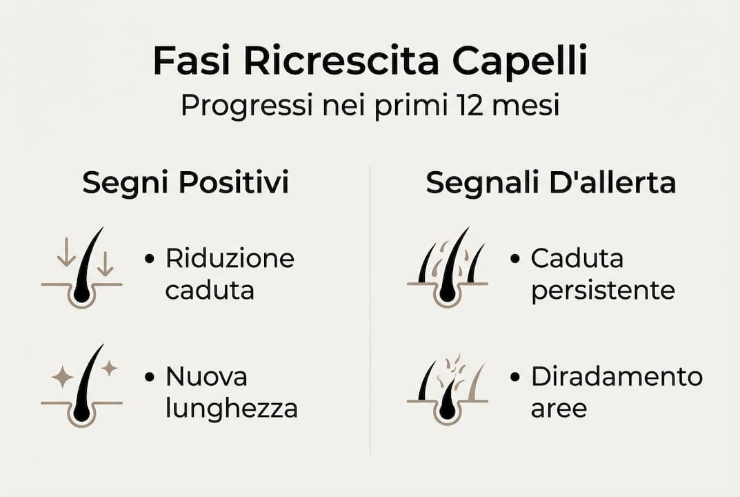 Infografica: come riconoscere le fasi della ricrescita dei capelli e i segnali da tenere d’occhio