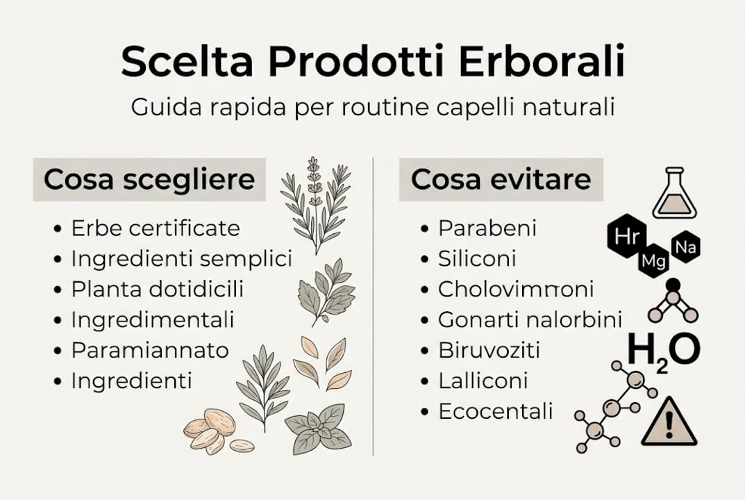 Guida illustrata alla scelta dei prodotti erboristici per la cura dei capelli