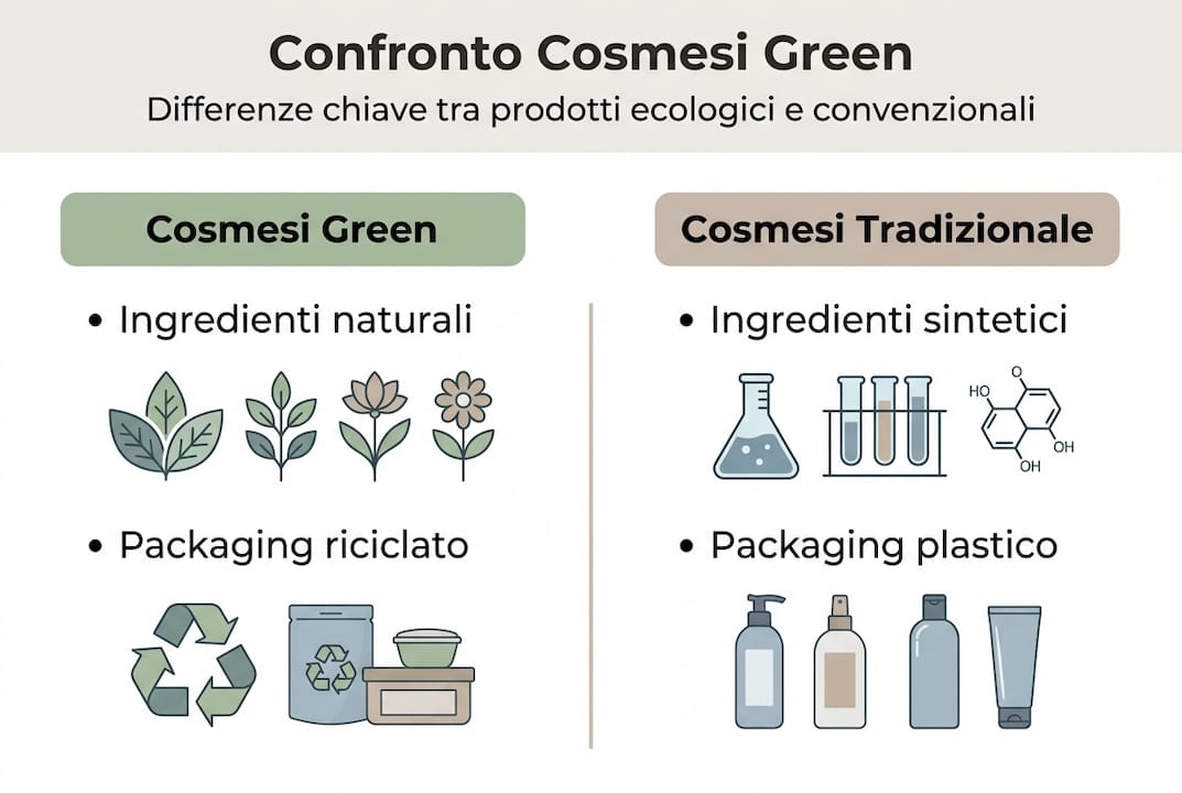 Infografica: differenze tra cosmetica naturale e convenzionale