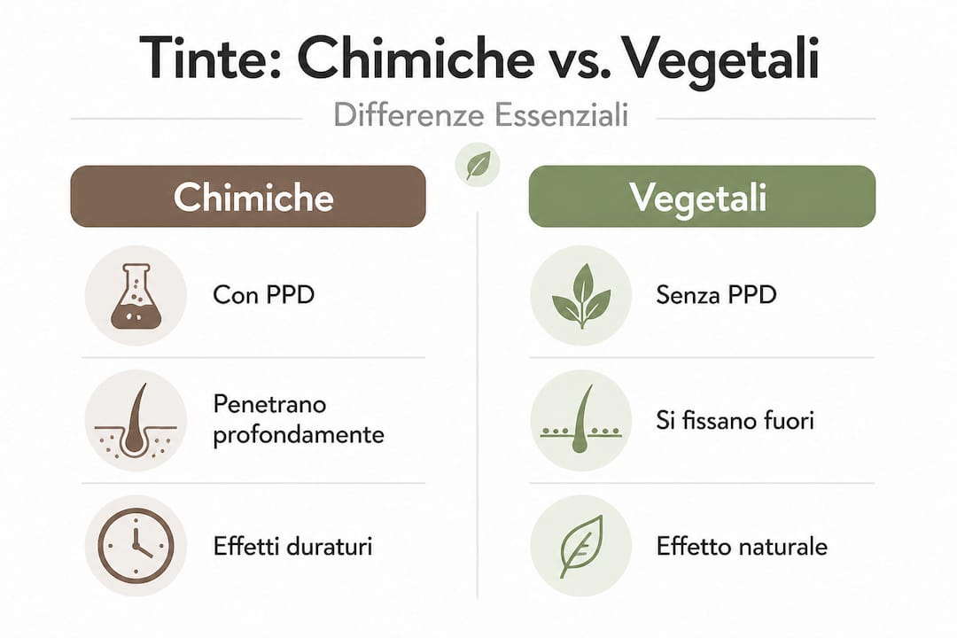Infografica: differenze tra colorazioni chimiche e tinture naturali