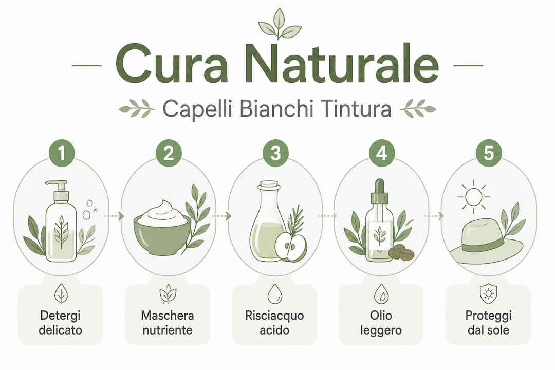 Guida illustrata alla cura dei capelli bianchi con le erbe tintorie