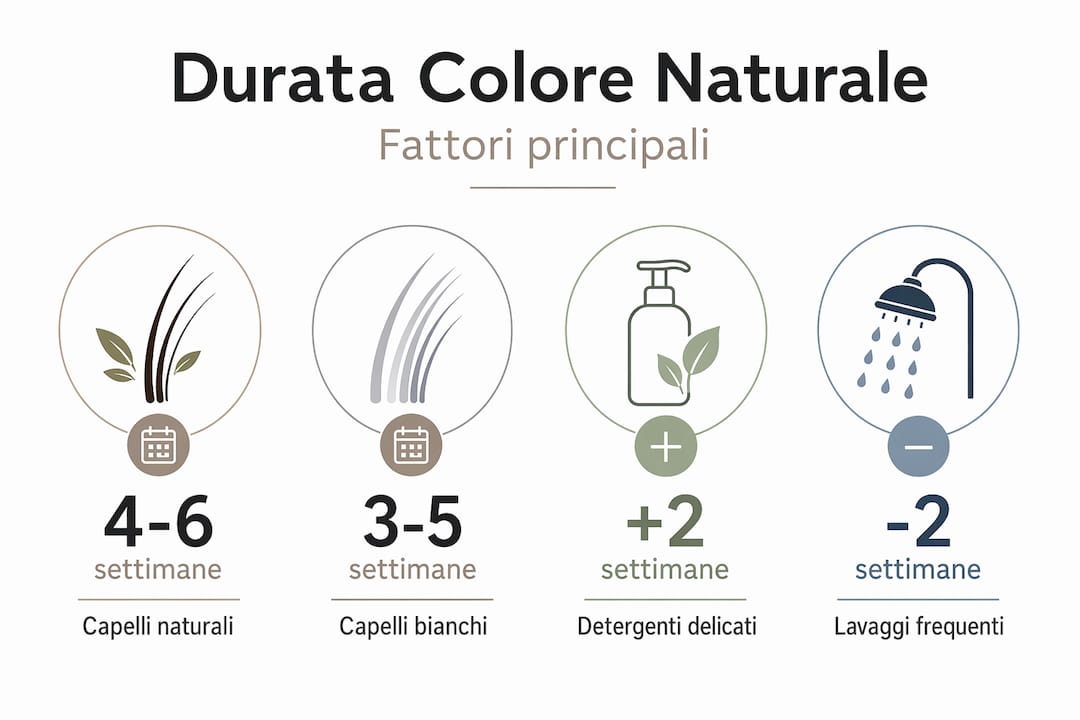 Infografica: durata e principali fattori che influenzano il colore dei pigmenti vegetali