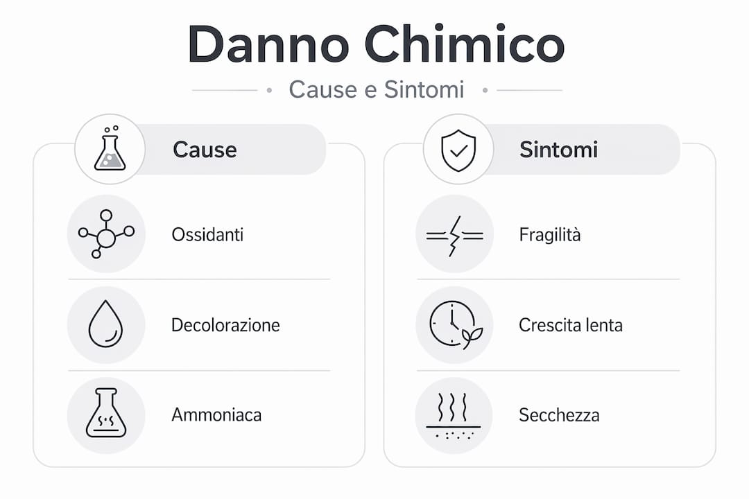 A visual guide to the main causes and signs of chemical hair damage.