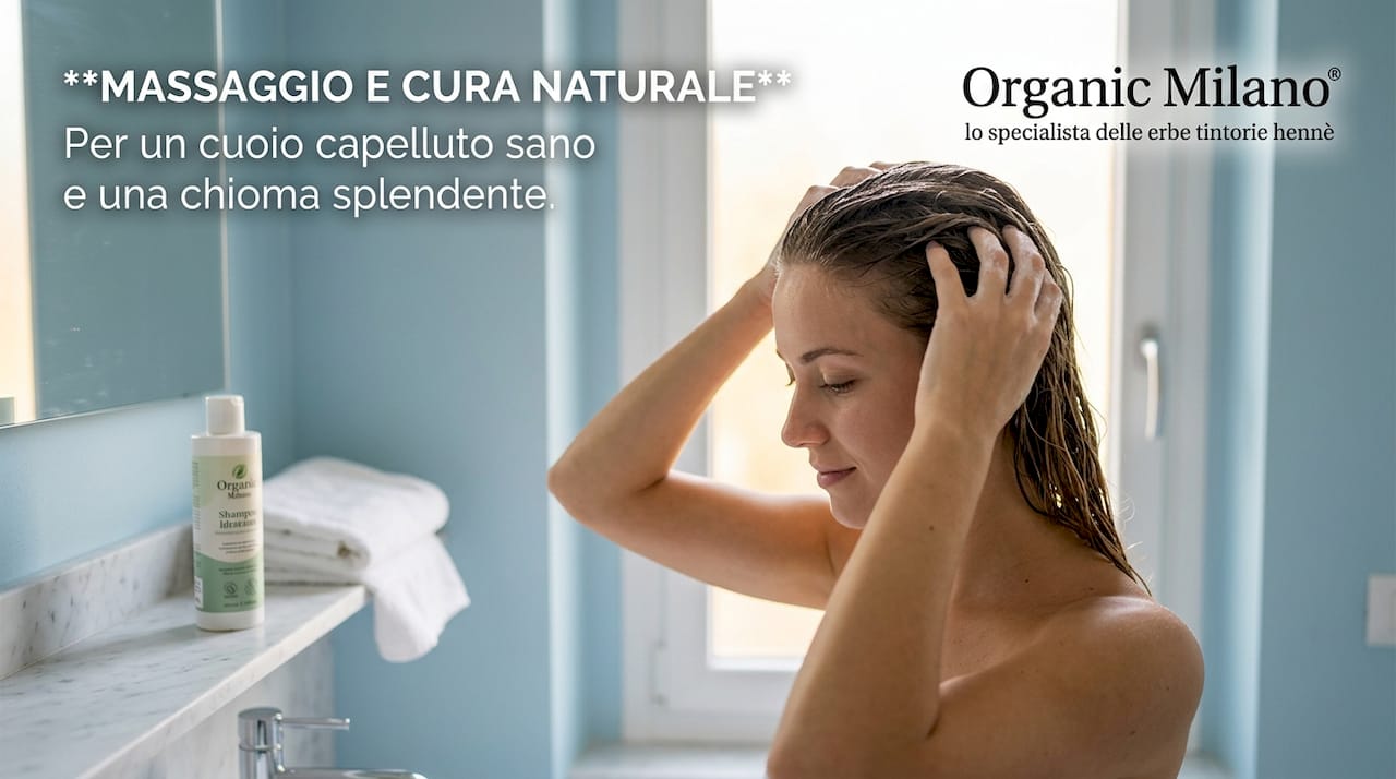 Donna che si lava i capelli nel lavandino della cucina