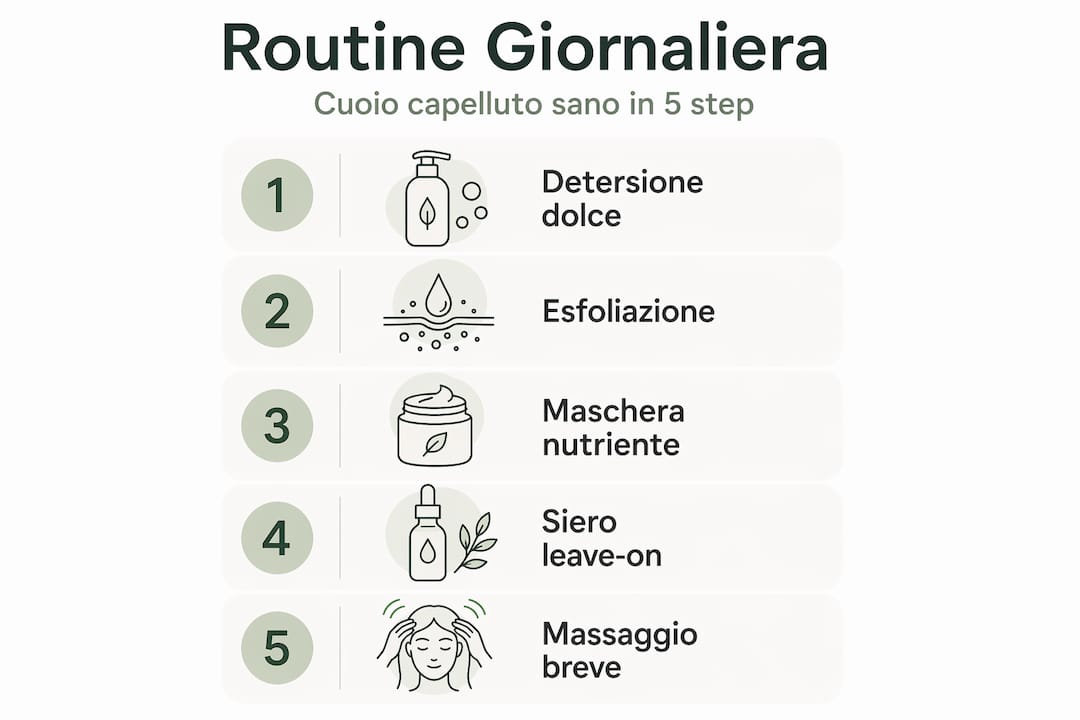 Scopri la routine ideale per prenderti cura del cuoio capelluto: 5 semplici step illustrati
