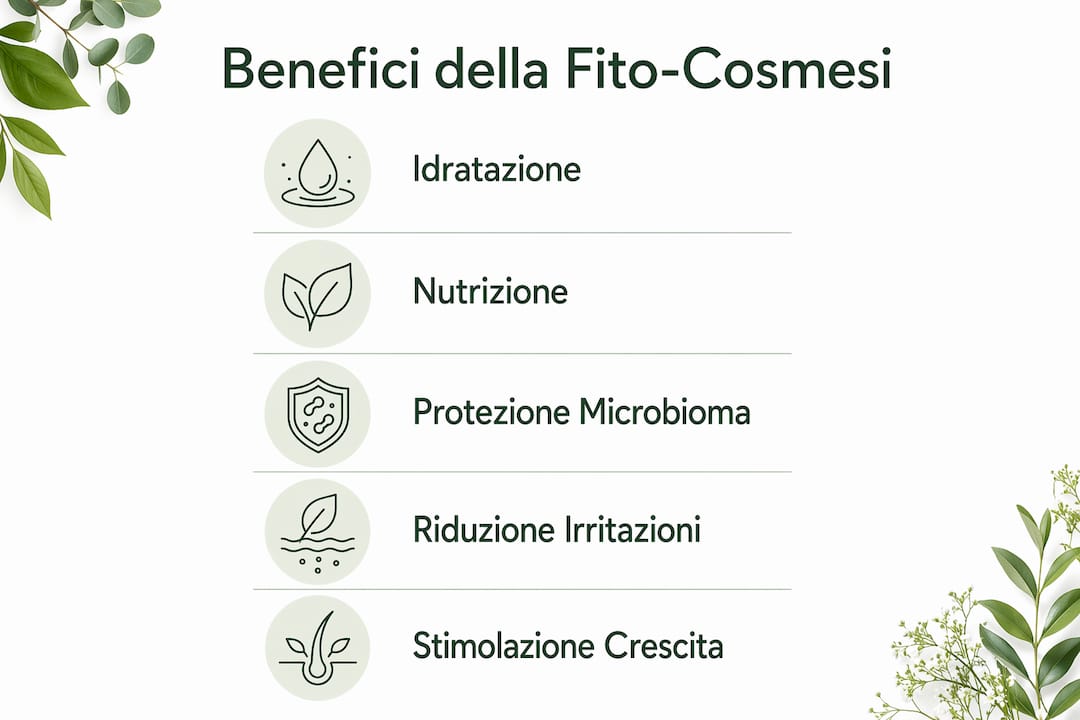 Infografica: tutti i vantaggi della fitocosmesi per la salute e la bellezza dei capelli