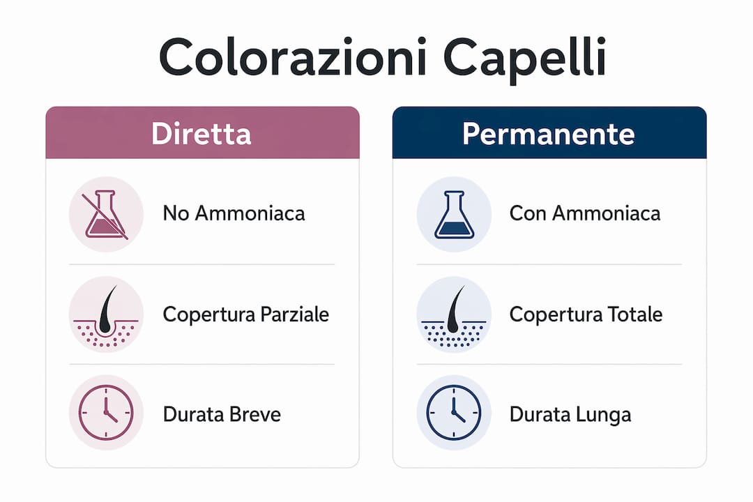 Infografica: differenze tra tinta diretta e tinta permanente