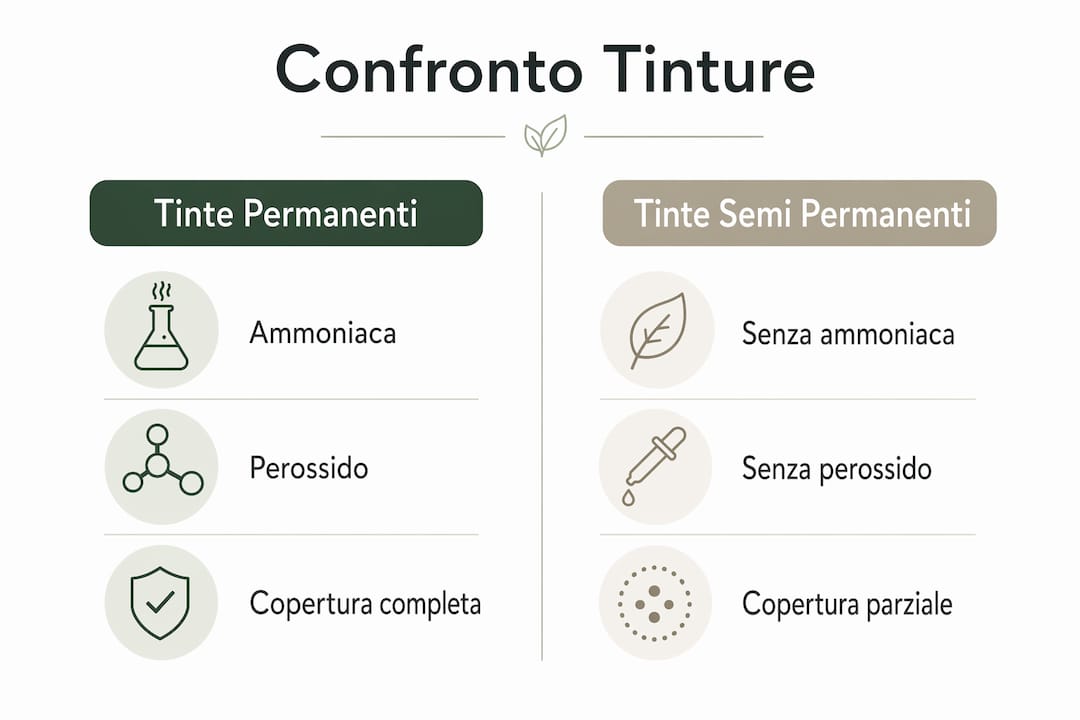 Infografica: differenze tra colorazioni permanenti e semi-permanenti