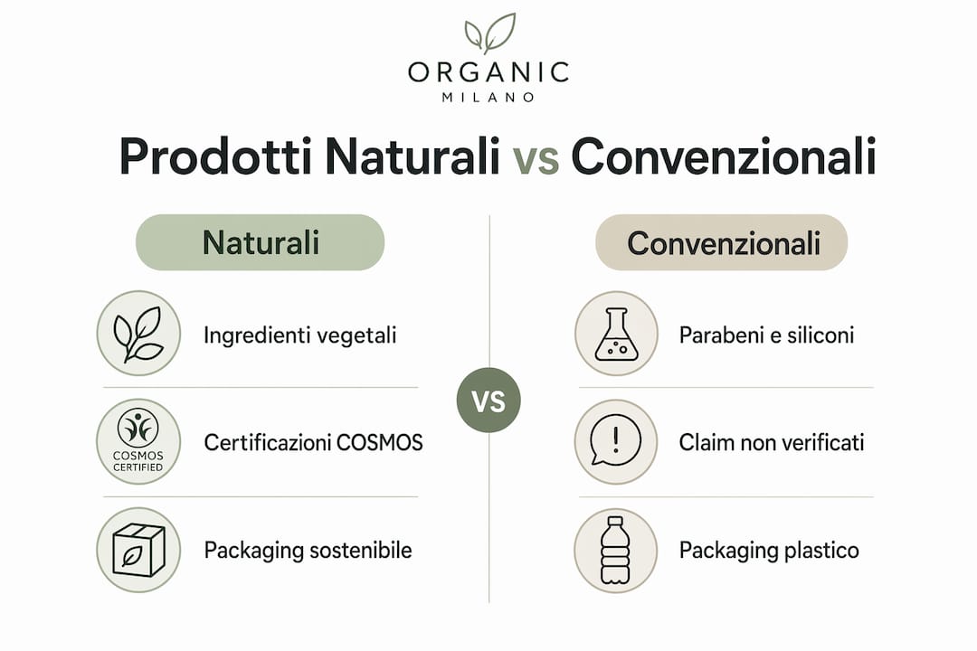 Infografica: confronto tra prodotti naturali e tradizionali