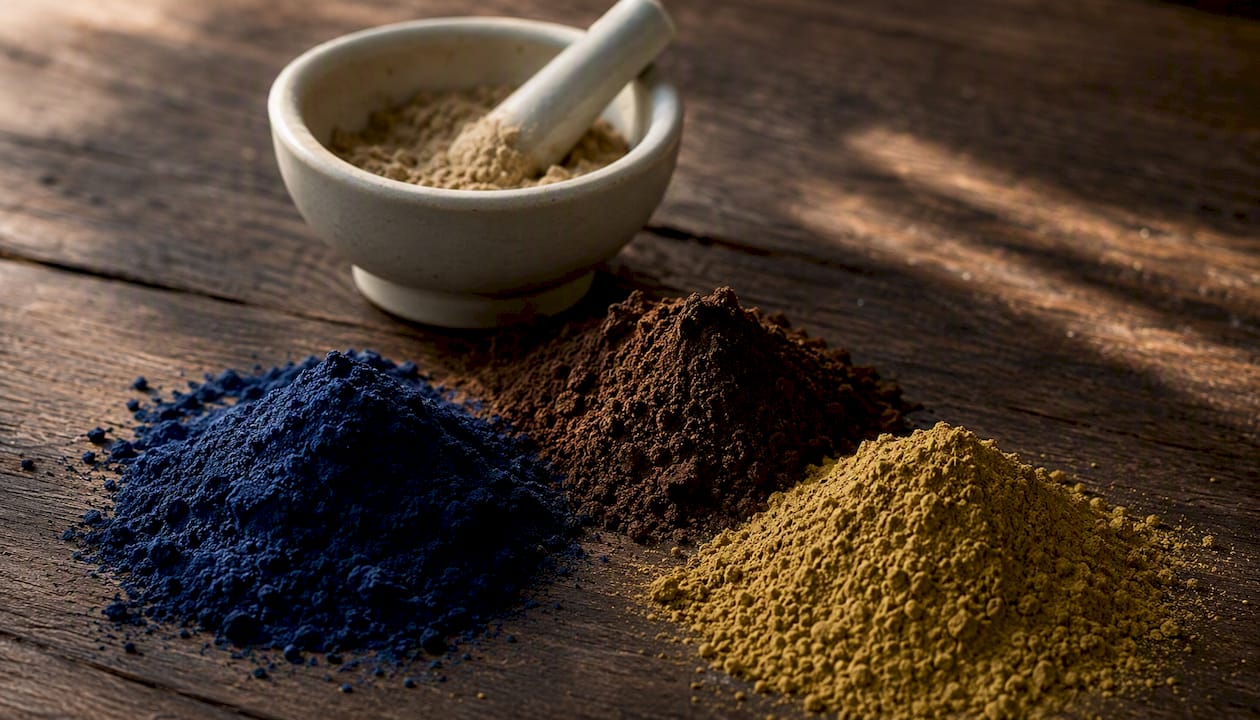 Polveri naturali per la colorazione dei capelli