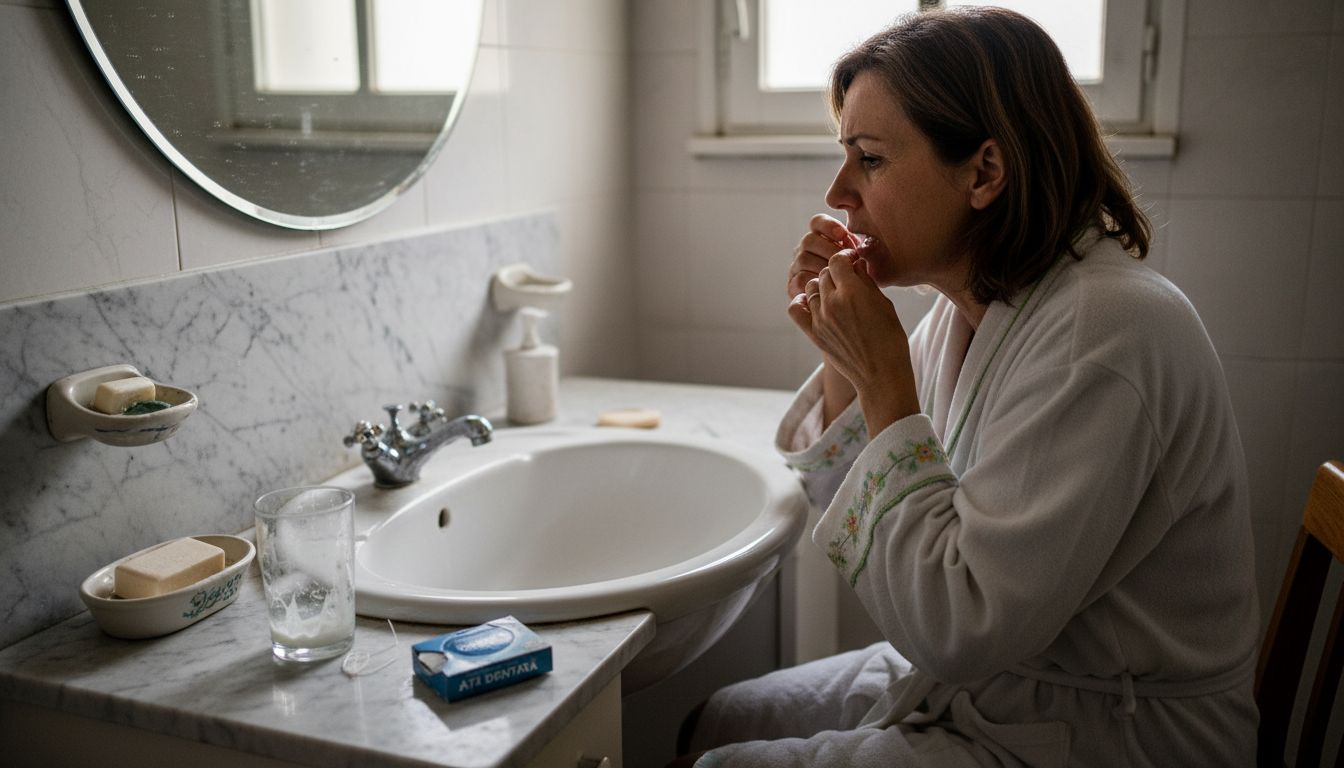 Îngrijirea zilnică a implanturilor dentare făcută de pacient