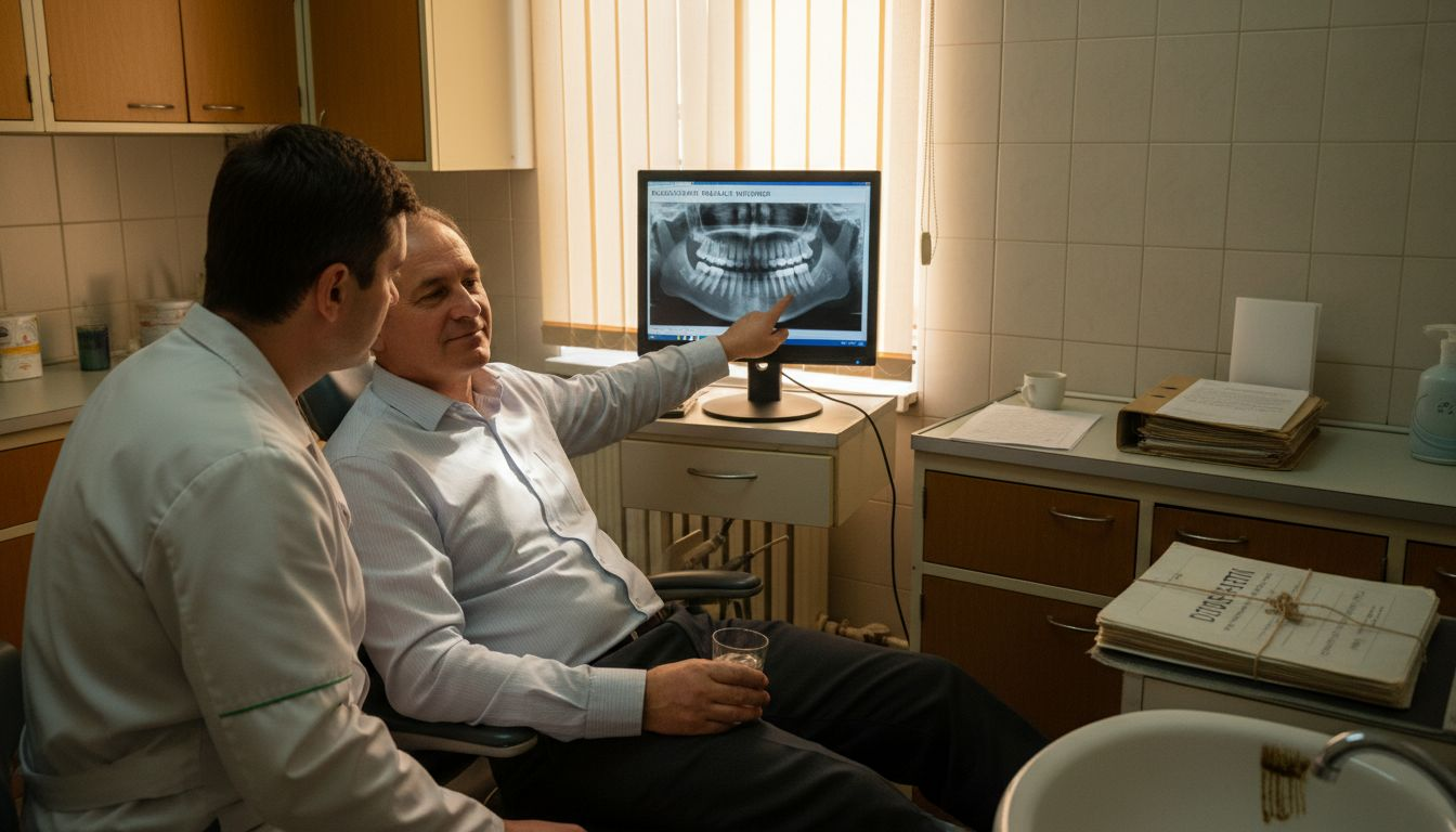 Consultație pentru implant dentar, cu radiografie a maxilarului inclusă
