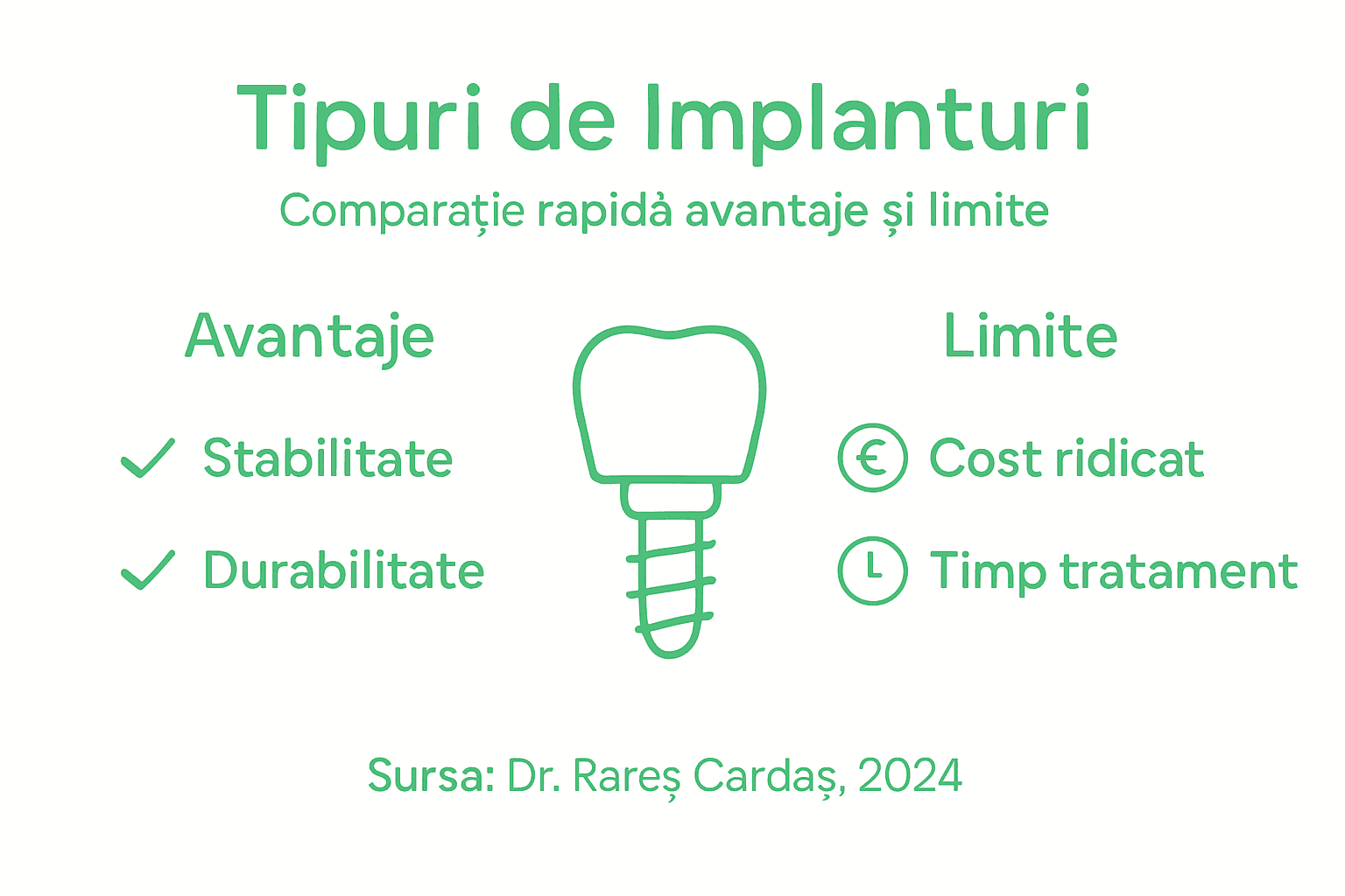 Infografic: Ce avantaje și limitări au implanturile dentare