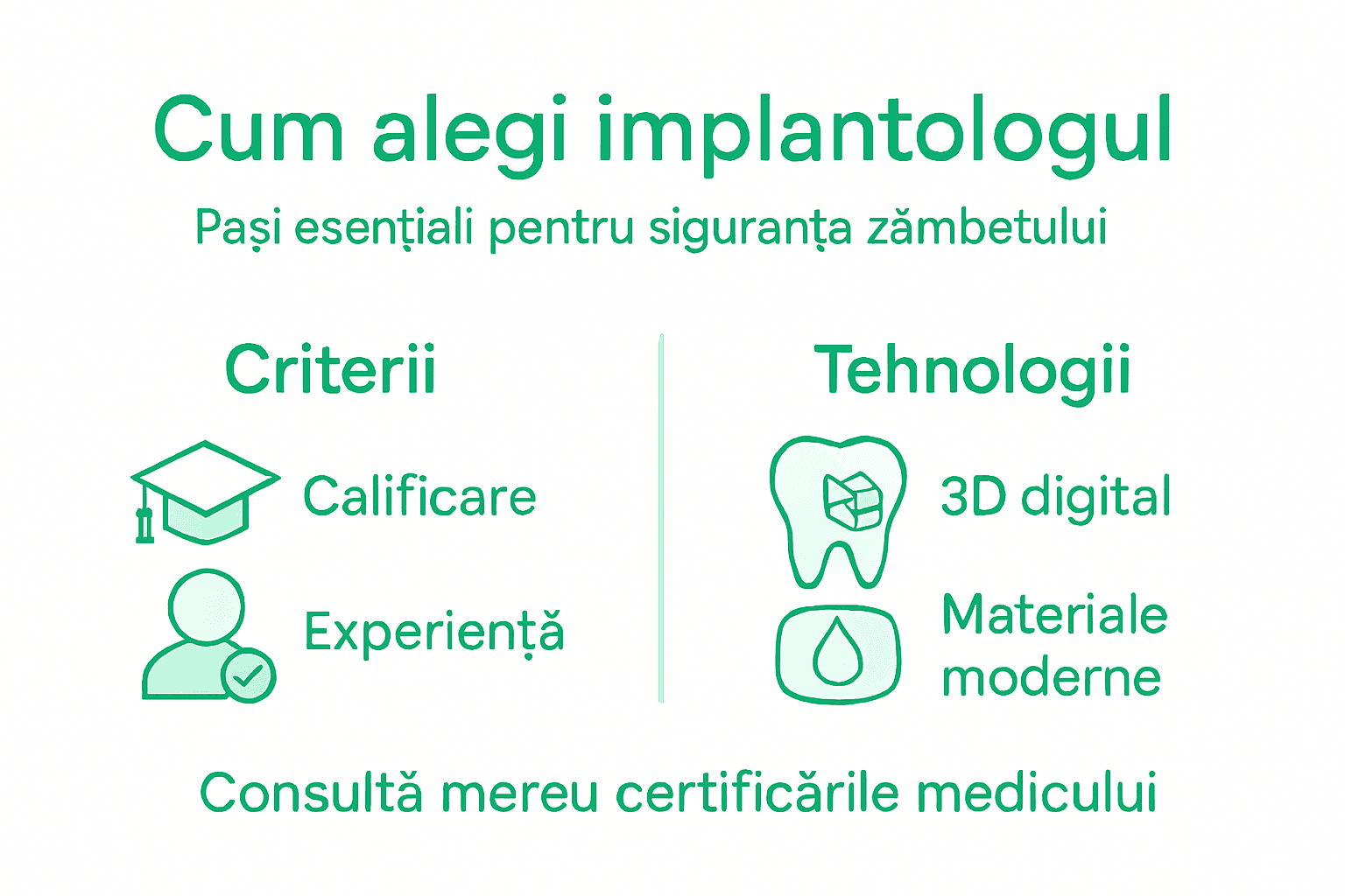 Infografic: Ce trebuie să ai în vedere când îți alegi medicul implantolog
