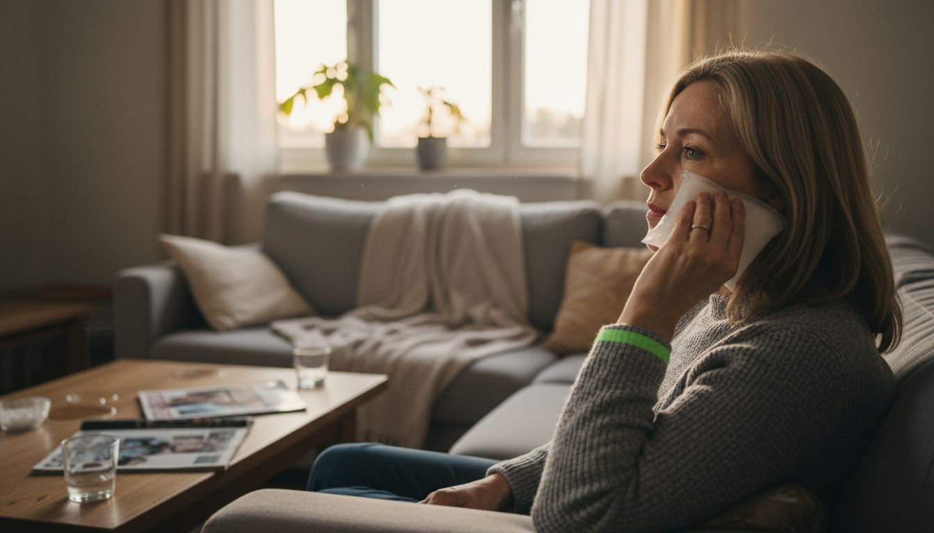 Pacientă relaxându-se după intervenția de implant pterigoidian