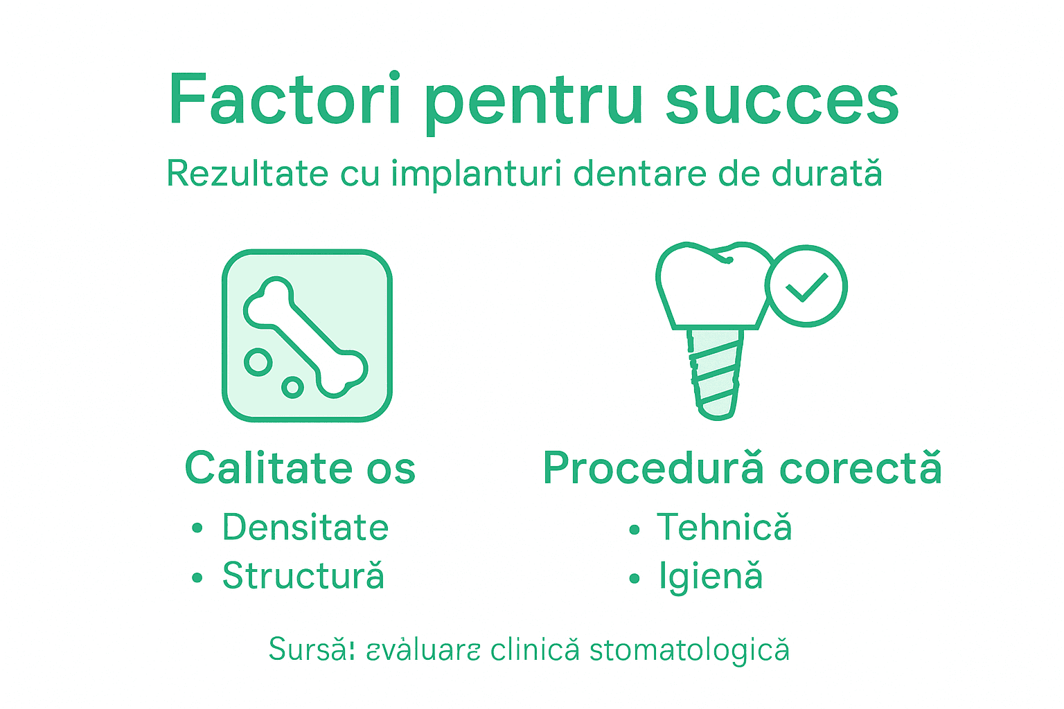 Infografic: Ce factori influențează succesul unui implant dentar