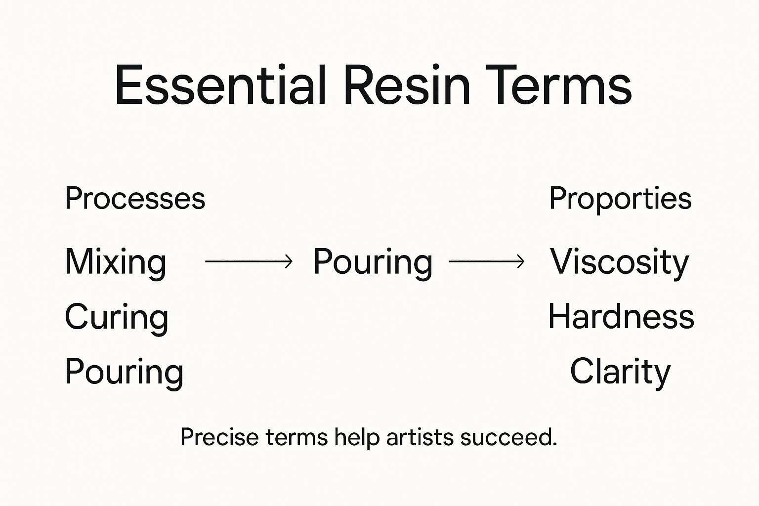 Infographic of essential resin processes and terms