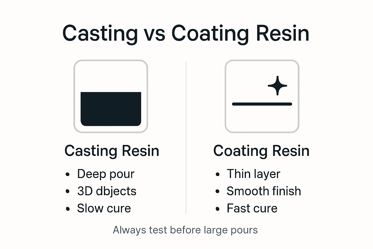 Infographic comparing casting and coating resin