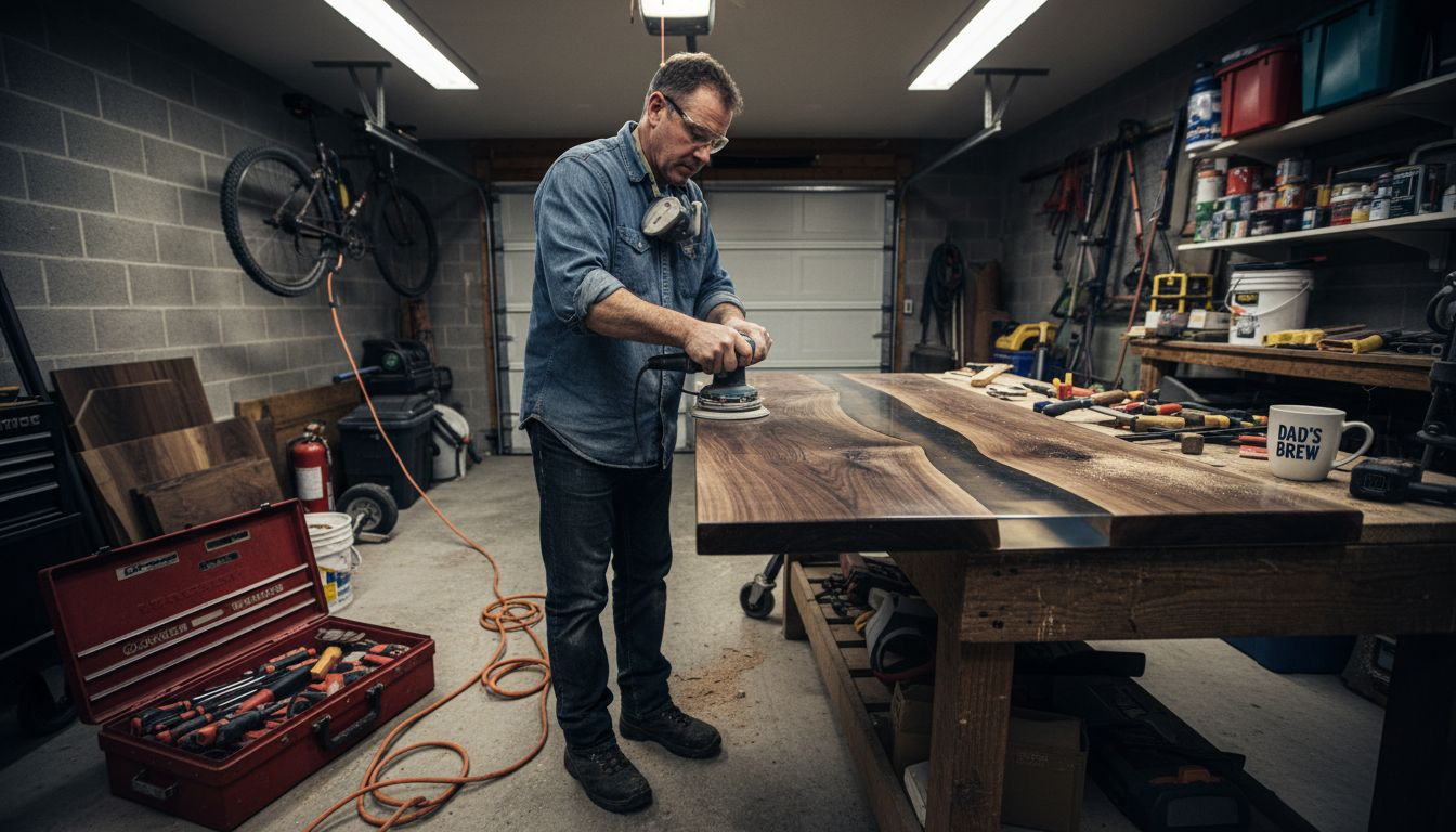 Craftsman sanding resin and wood table