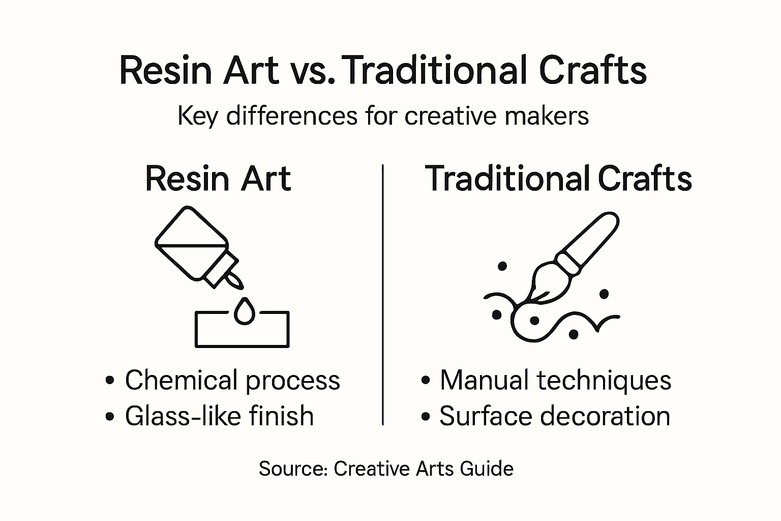 Infographic comparing resin and traditional crafts