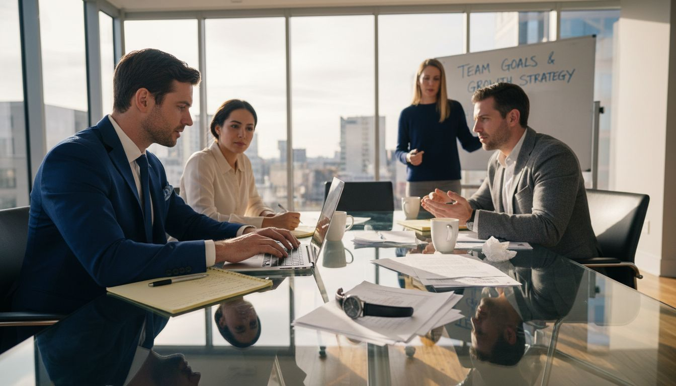 Executive team discussing coaching strategies