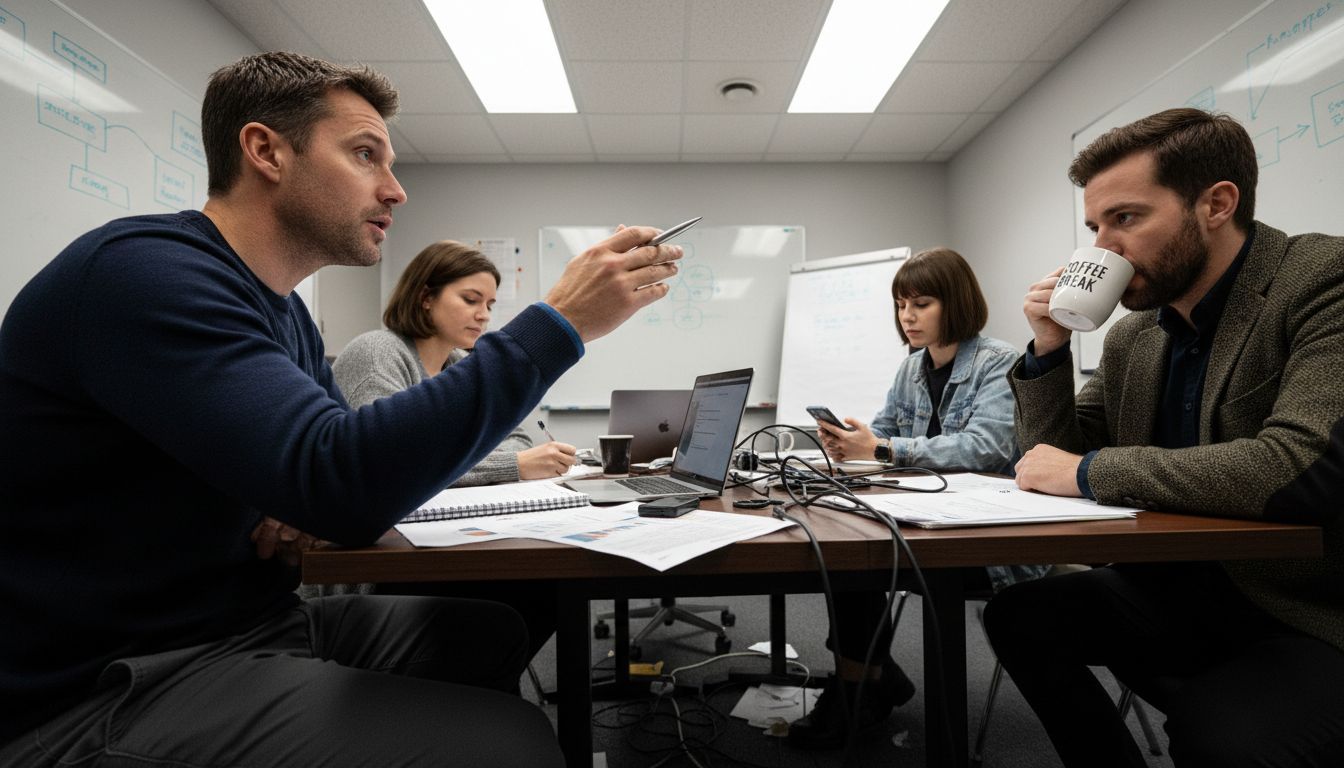 Leadership team during coaching session meeting
