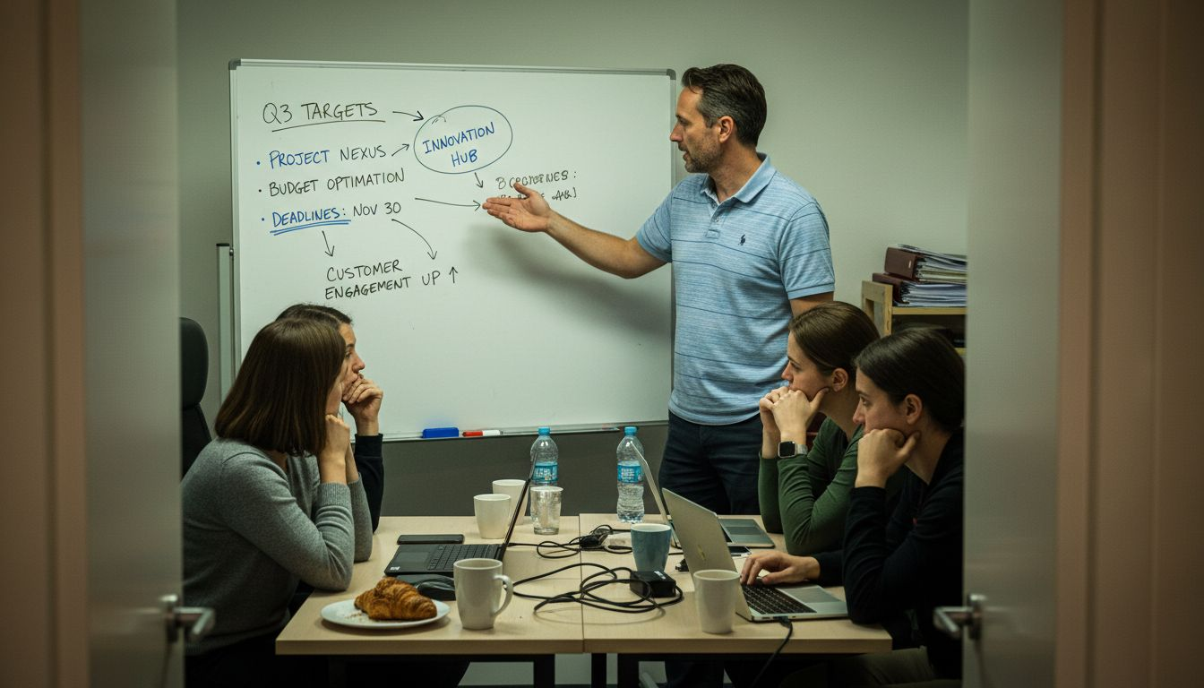 Leader running a small team coaching session
