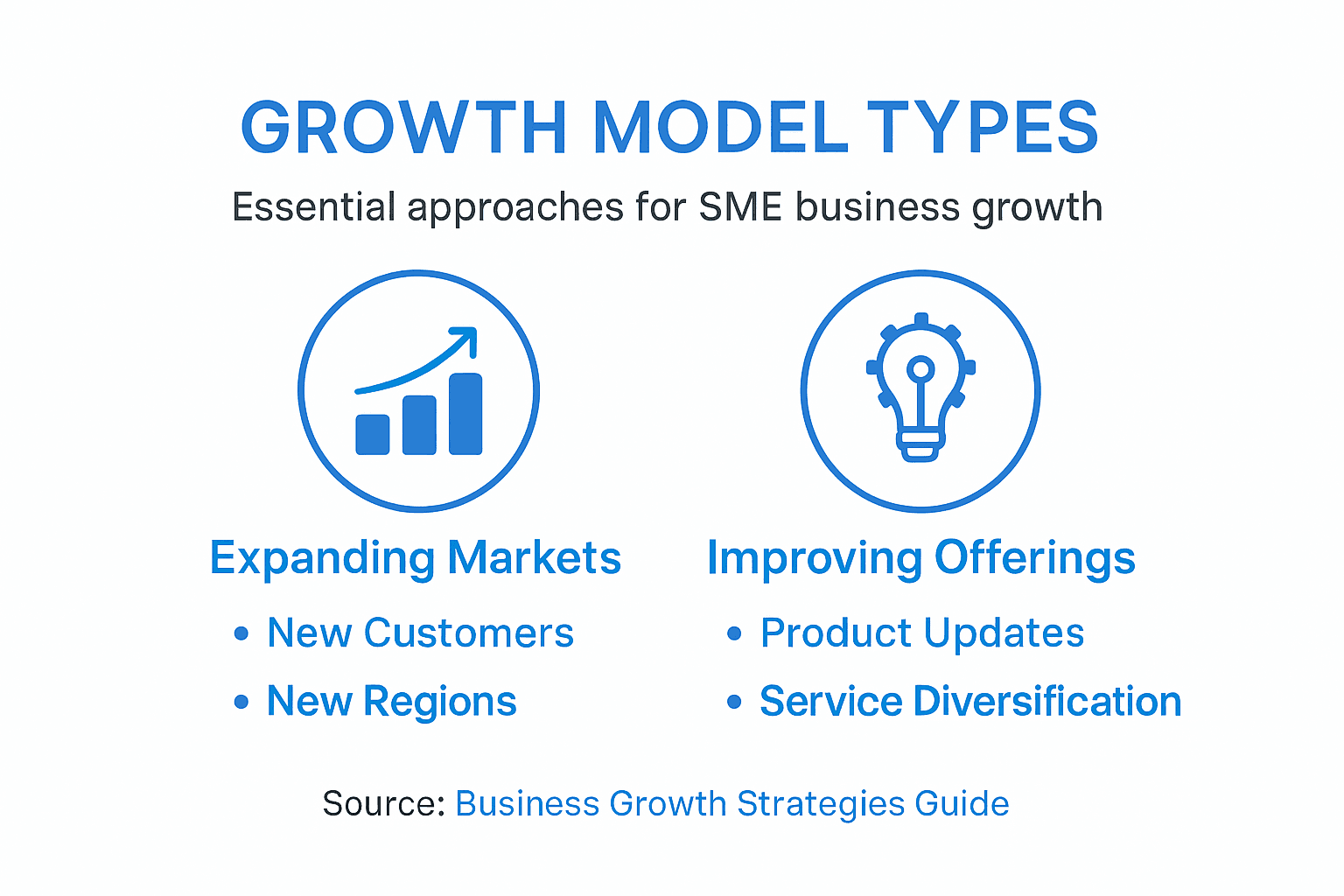 Infographic of business growth model types