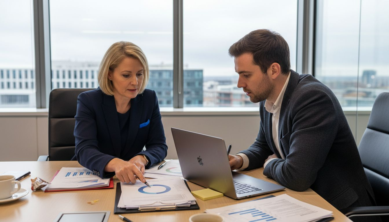 Executive coach and manager in boardroom session