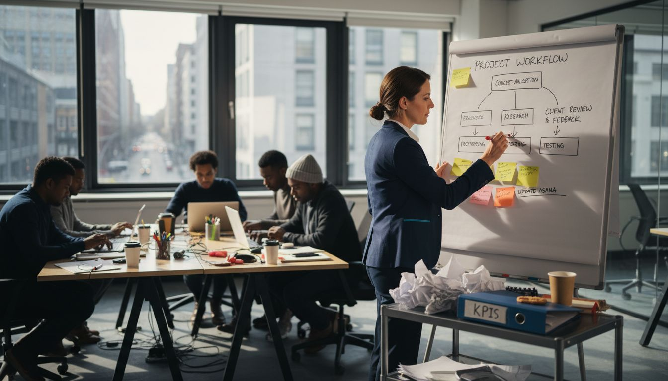 Manager mapping business operations barriers