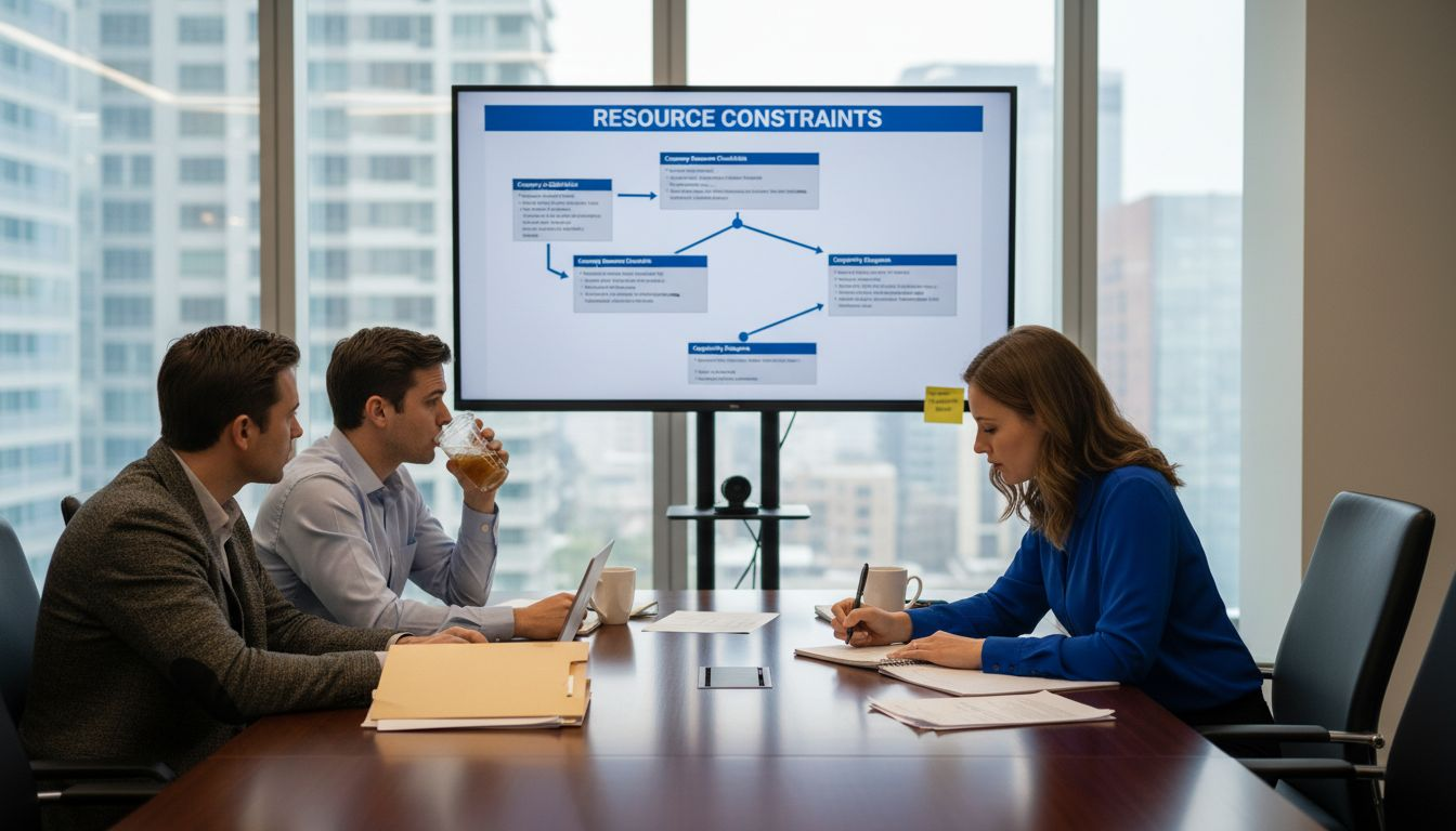 Business team auditing organizational resources