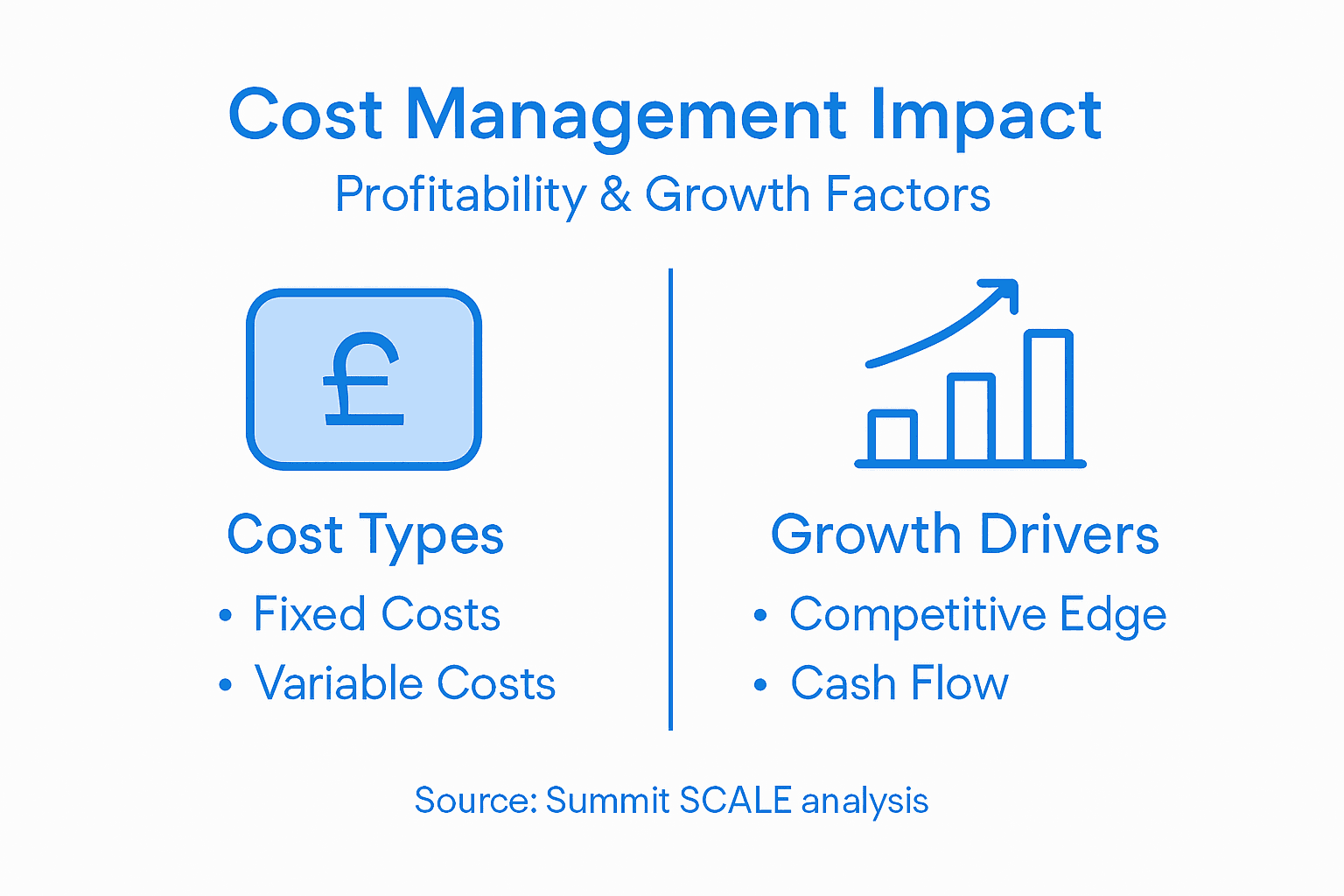 Infographic showing cost management impacts