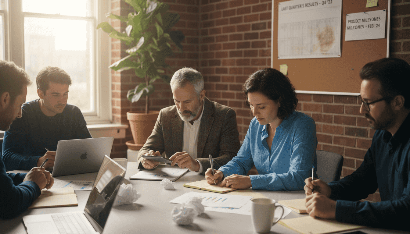 SME team collaborating on business strategy