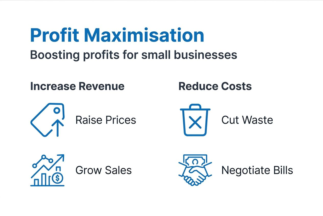 Infographic showing profit maximisation steps