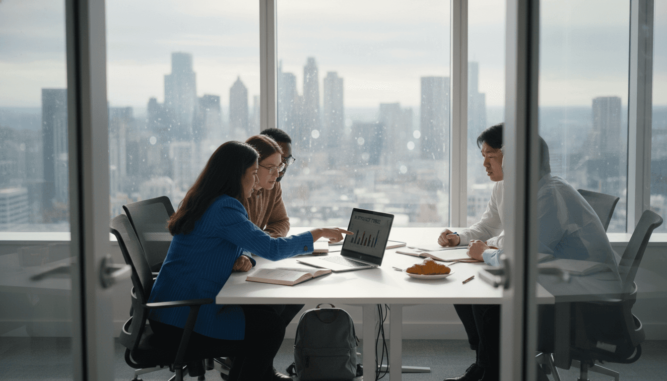 Team discusses AI efficiency in meeting