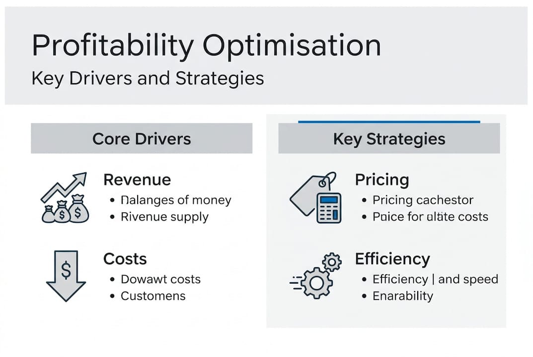 Infographic with profitability drivers and strategies